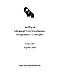 Verilog-A Language Reference Manual Analog Extensions to Verilog HDL