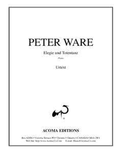 PETER WARE Elegie und Totentanz Piano Urtext