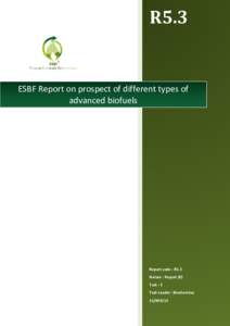 R5.3  ESBF Report on prospect of different types of advanced biofuels  Report code : R5.3