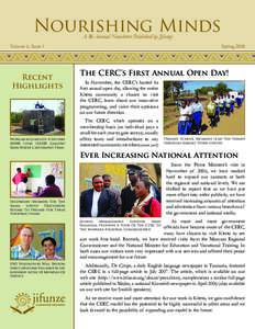 Nourishing Minds A Bi-Annual Newsletter Published by Jifunze Volume 6, Issue 1		  Recent