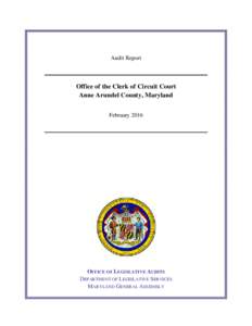 Office of the Clerk of Circuit Court - Anne Arundel County, Maryland