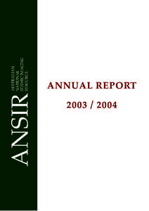 Microsoft Word - ANSIR Annual Report[removed]doc