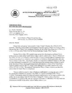 Administrative Order for Webb Well Pad Site in Doddridge County, West Virginia