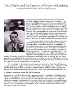 David Ogilvy and the Creation of Modern Advertising from Forbes Greatest Business Stories of All Time by Daniel Gross, et al.