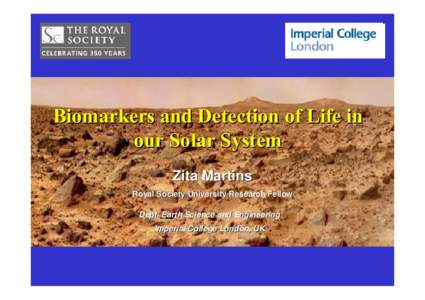 Biomarkers and Detection of Life in our Solar System