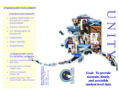 STAKEHOLDER INVOLVEMENT STAKEHOLDER GROUPS ♦ ALASKA DEPARTMENT OF EDUCATION & EARLY