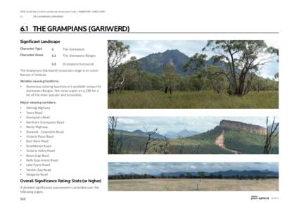 DPCD South West Victoria Landscape Assessment Study | Significant landscapes 6.1 THE GRAMPIANS (Gariwerd)  6.1	 THE GRAMPIANS (Gariwerd)