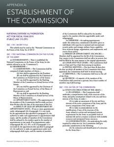 APPENDIX A:  ESTABLISHMENT OF THE COMMISSION NATIONAL DEFENSE AUTHORIZATION ACT FOR FISCAL YEAR 2015