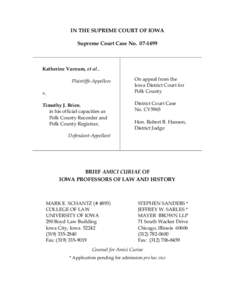 IN THE SUPREME COURT OF IOWA Supreme Court Case No[removed]Katherine Varnum, et al., Plaintiffs-Appellees v.