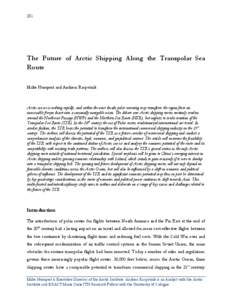 281  The Future of Arctic Shipping Along the Transpolar Sea