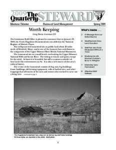 Montana/Dakotas  Bureau of Land Management Worth Keeping Craig Flentie, Lewistown FO