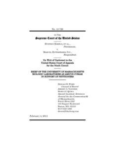 NoIN THE Supreme Court of the United States –––––– STEPHEN KIMBLE, ET AL.,
