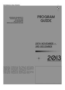 PERFORMANCE SPACE PRESENTS:  PROGRAM GUIDE  Broadcast on analog TV