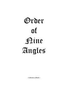 ~ Collection of Books ~  Order of Nine Angles
