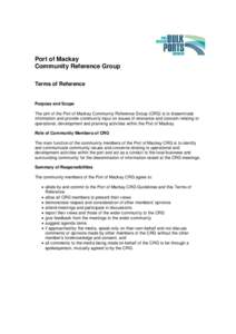 Microsoft Word - Port of Mackay CRG Terms of Reference - Nov 2012