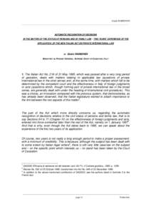 Guido RAIMONDI _____________________________________________________________________________________ AUTOMATIC RECOGNITION OF DECISIONS IN THE MATTER OF THE STATUS OF PERSONS AND OF FAMILY LAW