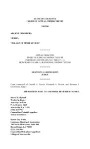 STATE OF LOUISIANA COURT OF APPEAL, THIRD CIRCUITARLENE CHAMBERS VERSUS