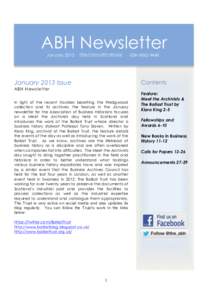 ABH January 2013 Newsletter