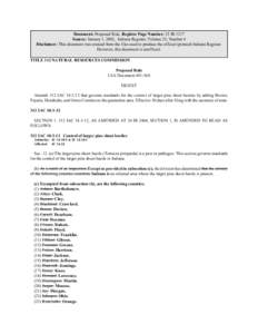 Document: Proposed Rule, Register Page Number: 25 IR 1217 Source: January 1, 2002, Indiana Register, Volume 25, Number 4 Disclaimer: This document was created from the files used to produce the official (printed) Indiana