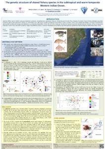 The genetic structure of shared fishery species in the subtropical and warm temperate Western Indian Ocean. Monica Mwale1, N. James1, M. Duncan2, D. Isemonger2, C. Coppinger2, S. Fenessey3 and Nosiphiwo Springbok1 1: Sou