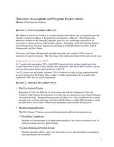 Outcomes Assessment and Program Improvement