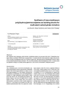 Synthesis of new enantiopure poly(hydroxy)aminooxepanes as building blocks for multivalent carbohydrate mimetics