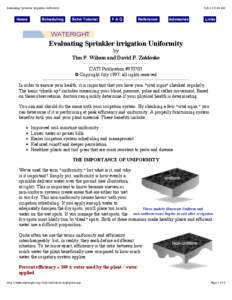 Evaluating Sprinkler irrigation Uniformity