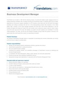 Business development / Skill / Sales / Liz Elting / Business / TransPerfect / Marketing