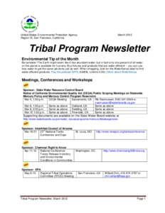 United States Environmental Protection Agency Region IX, San Francisco, California March[removed]Tribal Program Newsletter