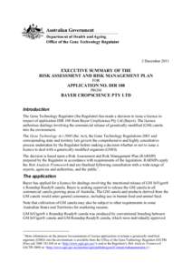 Management / Genetic engineering / Risk management / Actuarial science / Brassica / Canola / Glyphosate / Genetically modified organism / Roundup / Herbicides / Chemistry / Biology