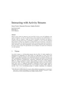Interacting with Activity Streams Simon Nestler, Benjamin Elixmann, Stephan Herrlich IntraWorlds GmbH