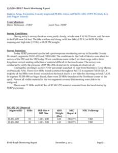 [removed]FDEP Beach Monitoring Report Survey Area: Escambia County segment FLES1-029 and FLES1-080 (NPS Perdido Key and Sugar Island) Team Members: David Perkinson – FDEP