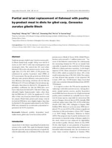 Partial and total replacement of fishmeal with poultry by-product meal in diets for gibel carp, Carassius auratus gibelio Bloch