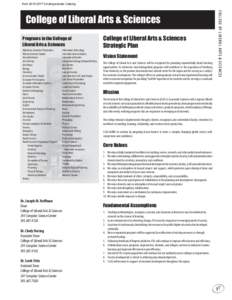 fromUndergraduate Catalog  Programs in the College of Liberal Arts & Sciences Addictions Counselor Preparation African American Studies