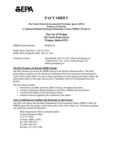 Fact Sheet for the Draft NPDES Permit for the City of Weippe in Idaho