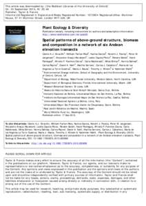 Spatial patterns of above-ground structure, biomass and composition in a network of six Andean elevation transects