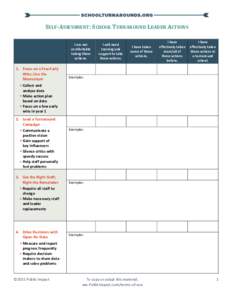 Self-Assessment: School Turnaround Leader Actions