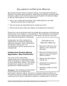 Working groups / Behavior / Consensus decision-making / Meetings / Human behavior / Decision making / Decision theory / Group processes / Ethics