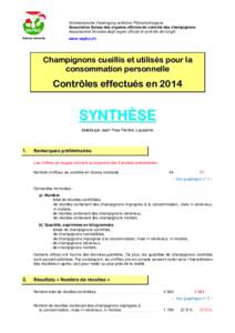 Schweizerische Vereinigung amtlicher Pilzkontrollorgane Association Suisse des organes officiels de contrôle des champignons Associazione Svizzera degli organi ufficiali di controllo dei funghi Suisse romande  www.vapko