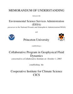 Cooperative Institute for Climate Science / Geophysical Fluid Dynamics Laboratory / Geophysical fluid dynamics / GFDL / National Oceanic and Atmospheric Administration / Syukuro Manabe / Office of Oceanic and Atmospheric Research / Atmospheric sciences / Meteorology
