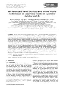 INTERNATIONAL JOURNAL OF CLIMATOLOGY Int. J. Climatol. 31: 1879–Published online 18 June 2010 in Wiley Online Library (wileyonlinelibrary.com) DOI: jocThe minimization of the screen bias from