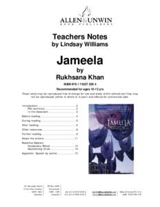 Microsoft Word - Khan, Rukhsana, Jameela - final draft teachers notes.doc