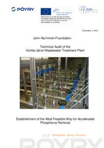 December 3, 2010  John Nurminen Foundation Technical Audit of the Kohtla-Järve Wastewater Treatment Plant