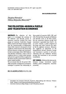 ECONOMIC ANNALS, Volume LVIII, No[removed]April – June 2013 UDC: 3.33  ISSN: [removed]DOI:[removed]EKA1397023P Despina Petreska* Nikica Mojsoska-Blazevski**