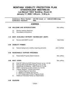 Montana DEQ -ARMB Visibility Stakeholder Agenda[removed]