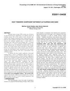 Heat Transfer Coefficient Between Flat Surface and Sand