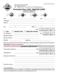 Formulaire CWB 1049F[removed]CWB Group Visa Form 4321 Autoroute des Laurentides Laval, Québec H7L 5W5