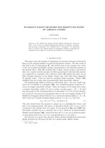 INVARIANT RADON MEASURES FOR HOROCYCLE FLOWS ON ABELIAN COVERS OMRI SARIG Dedicated to the memory of M. Babillot  Abstract. We classify the ergodic invariant Radon measures for horocycle