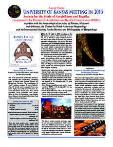 Second Update  University of Kansas Meeting in 2015 Society for the Study of Amphibians and Reptiles  co-sponsored by Partners in Amphibian and Reptile Conservation (PARC)