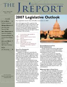 The January - February 2007 Volume 11, No[removed]Legislative Outlook